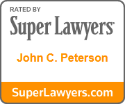 Super Lawyers badge for attorney John C. Peterson